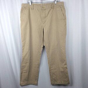 LL Bean Standard Fit Pants Mens 42x30 (tag) 38x28 (actual) Khaki Straight Leg